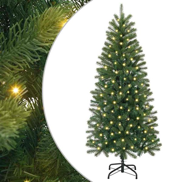 vidaXL Albero di Natale artificiale con 150 LED Verde 120 cm PE e PVC