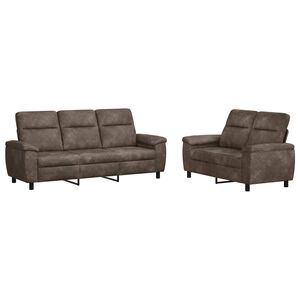 vidaXL Set di divani 2 pcs Grigio Scuro Pelle Scamosciata Sintetica