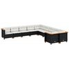 vidaXL Set Divani da Giardino 10pz con Cuscini in Polyrattan Nero