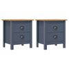 vidaXL Comodini Hill Grigi 2 pz 46x35x49,5 cm in Legno di Pino