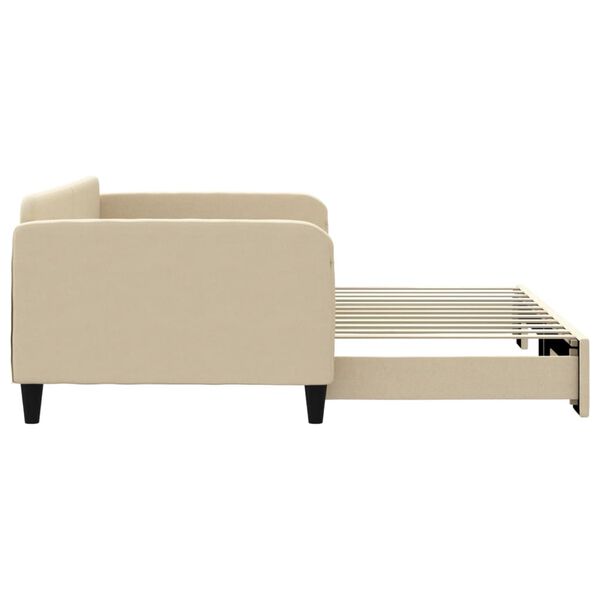 vidaXL Divano Letto con Letto Estraibile Crema 100x200 cm in Tessuto
