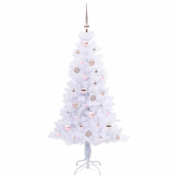 vidaXL Albero di Natale artificiale Bianco 150 cm PVC e Acciaio