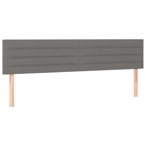 vidaXL Testiera Grigio Scuro 200x5x78/88 cm in Tessuto