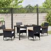 vidaXL Set da Pranzo per Giardino con cuscino 5 pcs Nero polyrattan