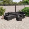 vidaXL Set Divani da Giardino con Cuscini 8 pz Nero in Polyrattan