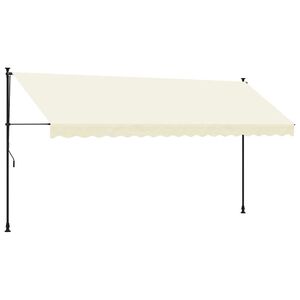 vidaXL Tenda da Sole Retrattile Crema 400x150 cm in Tessuto e Acciaio