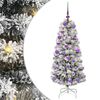 vidaXL Albero di Natale Artificiale con Rami Pieghevoli Verde e Bianco