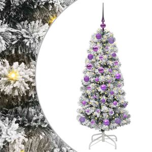 vidaXL Albero di Natale Artificiale con Rami Pieghevoli Verde e Bianco