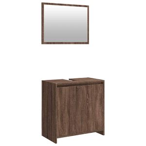 vidaXL Set Mobili da Bagno 2 pz Rovere Marrone in Legno Multistrato