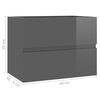 vidaXL Set Mobili da Bagno 2 pz Grigio Lucido in Legno Multistrato