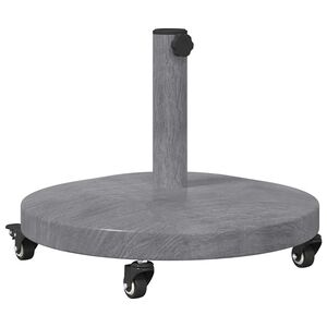 vidaXL Base per ombrellone 24.8 kg Aspetto Legno Grigio Scuro Rotondo