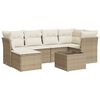 vidaXL Set Divani da Giardino 7 pz con Cuscini Beige in Polyrattan