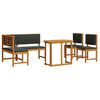 vidaXL Set Panchina da Giardino 4 pcs Marrone legno massello di acacia