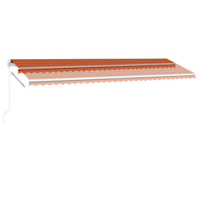 vidaXL Tenda da Sole Retrattile Manuale LED 600x350 cm Arancio Marrone