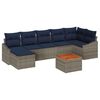 vidaXL Set Divano da Giardino 8 pcs Grigio e Blu Navy polyrattan