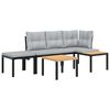 vidaXL Set Panche Giardino Cuscini 4pz Nero Acciaio Verniciato Polvere