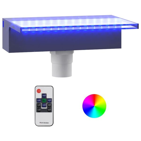 vidaXL Sfioratore a Cascata con LED RGB Acrilico 30 cm