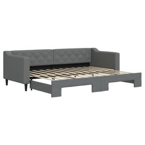 vidaXL Divano Letto con Letto Estraibile Grigio Scuro 80x200 Tessuto