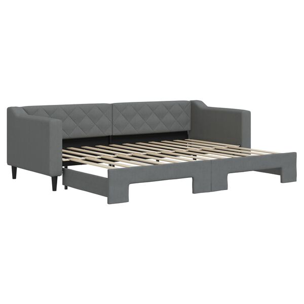 vidaXL Divano Letto con Letto Estraibile Grigio Scuro 80x200 Tessuto