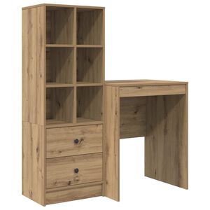 vidaXL Scrivania Rovere artigianale 105,5 x 50 x 127 cm 2 pz