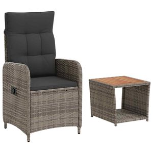 vidaXL Set Lounge da Giardino 2 pz Grigio chiaro e grigio scuro