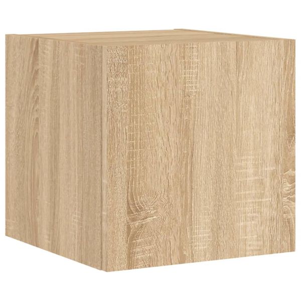 vidaXL Mobili TV a Muro con LED 6pz Rovere Sonoma Legno Multistrato