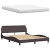 vidaXL Letto con Materasso Marrone Scuro 160x200cm Tessuto