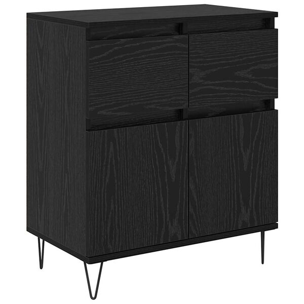 vidaXL Credenza con cassetto Rovere Nero 60 x 35 x 70 cm