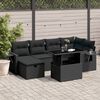vidaXL Set Divani da Giardino con Cuscini 7pz Nero Polyrattan