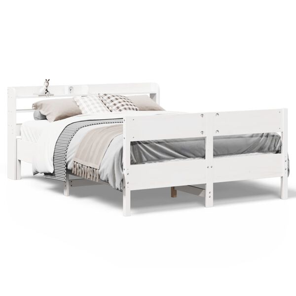 vidaXL Letto senza Materasso Bianco 160x200 cm Legno Massello di Pino