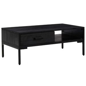 vidaXL Tavolino da Salotto Nero 90x50x35 cm in Legno Massello di Pino