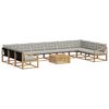 vidaXL Set di divani da esterno 11 pz 10-Posti Bianco e Grigio Chiaro