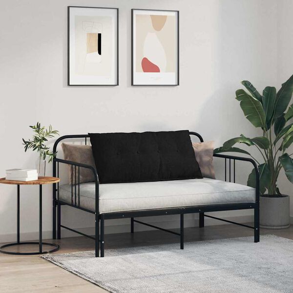 vidaXL Cuscino per Schiena Nero 100 x 19 x 50 cm Tessuto