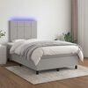 vidaXL Letto a Molle Materasso e LED Grigio Chiaro 120x190 cm Tessuto