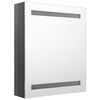 vidaXL Armadietto Bagno con Specchio e LED Grigio Lucido 50x14x60 cm