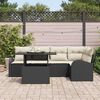 vidaXL Set Divano da Giardino 6 pcs Nero 100 x 55 x 73 cm Poly Rattan