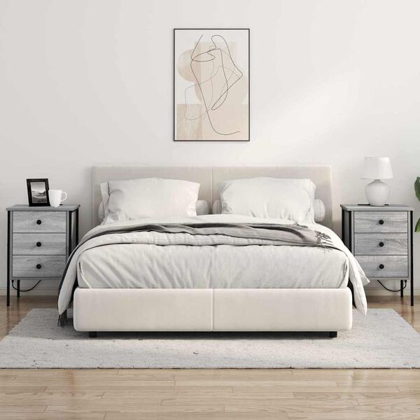 vidaXL Armadio da Notte con cassetto Grigio Sonoma 42 x 41 x 61 cm