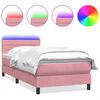 vidaXL Letto a Molle con Materasso e LED Rosa 80x210 cm Velluto