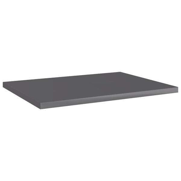 vidaXL Ripiani per Libreria 4pz Grigio Lucido 40x30x1,5cm Multistrato