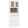 vidaXL Credenza ALTA Bianca 77x35x188 cm in Legno Massello di Pino