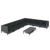 vidaXL Set Divani da Giardino 9 pz con Cuscini Polyrattan Grigio Scuro