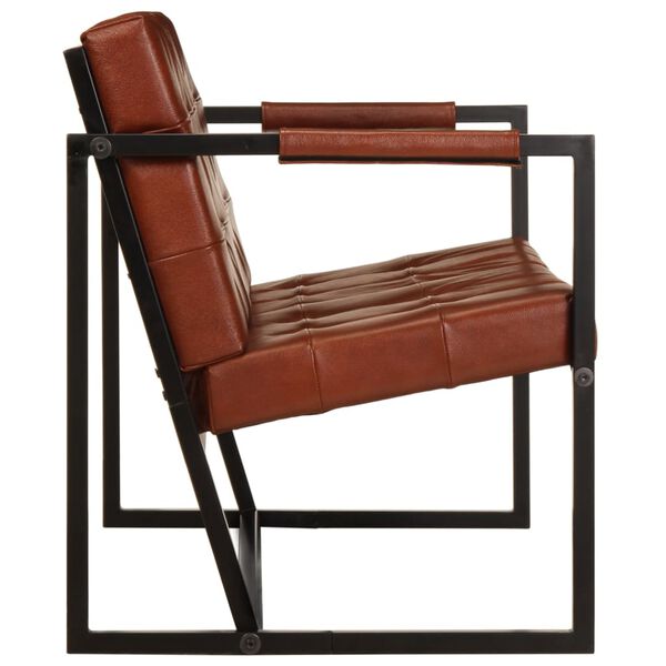 vidaXL Divano a 2 Posti Marrone in Vera Pelle di Capra