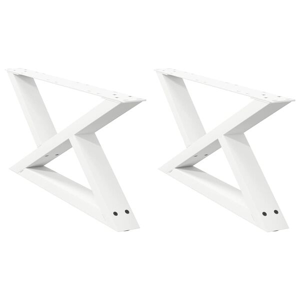 vidaXL Gambe per tavolino da caff&egrave; 2 pz Bianche 70x(30-31,3) cm Acciaio