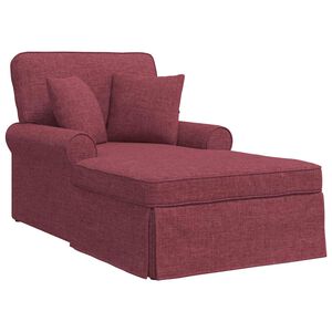 vidaXL Chaise Longe con Gonna con cuscino 3 pcs Rosso Vino Tessuto