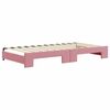 vidaXL Divano Letto Estraibile con Cassetti Rosa 100x200 cm Velluto