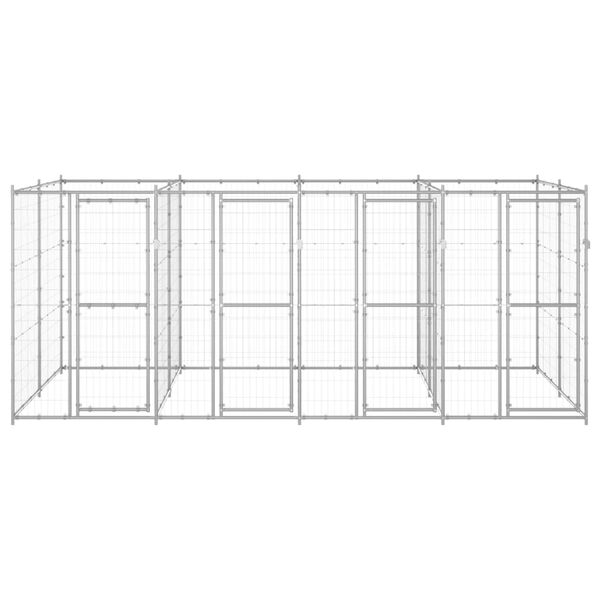vidaXL Gabbia per Cani da Esterno in Acciaio Zincato 9,68 m&sup2;