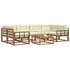vidaXL Set di divani da esterno con cuscino 7 pcs Naturale e Crema