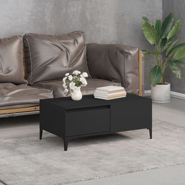 vidaXL Tavolino da Salotto Nero 90x50x36,5 cm in Legno Multistrato