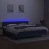 vidaXL Letto a Molle Materasso e LED Blu 200x200cm in Tessuto