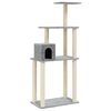 vidaXL Albero per Gatti con Tiragraffi in Sisal Grigio Chiaro 147 cm